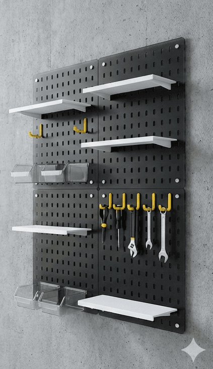 KANSO HARI pegboard — organised home workspace